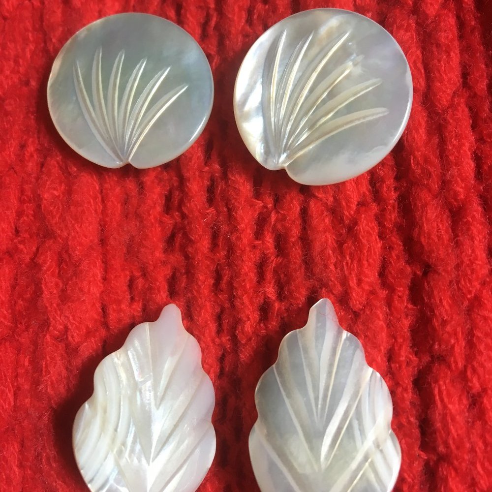 2 sets Mother of Pearl Earrings clip